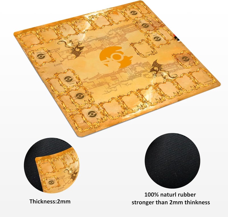 Extalas Playmat for Trading Card Game – 2-Player Trainer Mat with 31 Damage Counters and Professional Storage Bag - Image 3